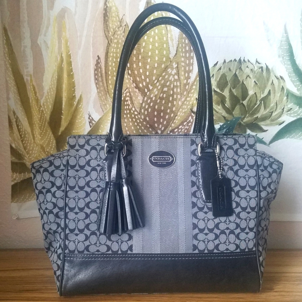COACH Signature Stripe Candace Carryall F19915